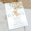 Search for blue teddy bears baby shower invitations Baby boy
