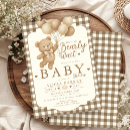 Search for neutral teddy bear baby shower invitations Simple