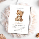 Search for brown bear birthday invitations Watercolor teddy bear