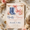 Search for bow gender reveal invitations Retro rodeo