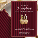 Search for burgundy 50th birthday invitations Fifty fiftieth