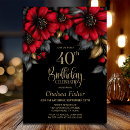 Search for red and black 40th birthday invitations Elegant