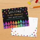 Recherche de crayons colorés cartes postales Teacher