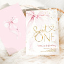Search for chic 1st birthday invitations Pink bow