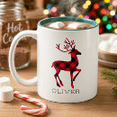 Search for red monogram mugs Buffalo plaid