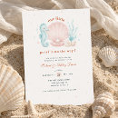 Search for seashell baby shower invitations Watercolor
