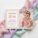 Search for sunshine 1st birthday invitations One happy girl