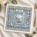 Search for blue tile napkins Mediterranean