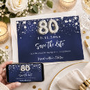 Search for 80th birthday save the dates Navy blue