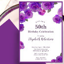 Search for purple 50th birthday invitations Calligraphy