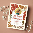 Search for modern floral bridal shower invitations Terracotta