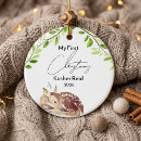 Search for first deer ornaments Newborn photo