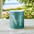 Search for aqua monogram mugs Teal