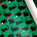 Search for black cat christmas wrapping paper Vintage