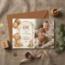 Search for bear 1st birthday invitations For kids