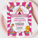 Search for circus birthday invitations Pink carnival birthday