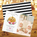 Search for horizontal twins 1st birthday invitations Girl