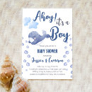 Search for whale baby boy shower invitations Ahoy it's a boy
