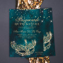 Search for masquerade quinceanera invitations Gold glitter