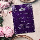 Search for purple and silver sweet 16 invitations Tiara