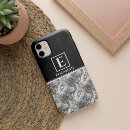 Search for black and white cases Monogram initials