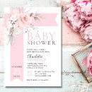 Recherche de pink floral baby girl shower invitations Fille
