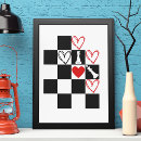Recherche de coeur noir et blanc posters Drôle