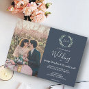 Search for navy blue watercolor wedding invitations Elegant