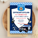 Search for police kids birthday invitations Cop