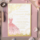 Search for pink masquerade party invitations Gold