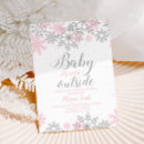 Search for pink and silver baby shower invitations Snowflakes