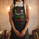 Search for funny holiday aprons Black