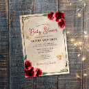 Recherche de red rose baby shower invitations Floral