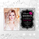 Search for pink and silver sweet 16 invitations For her
