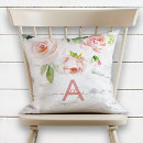Search for blush pink floral pillows Monogrammed