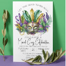 Search for mardi gras invitations Watercolor
