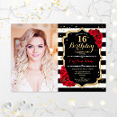 Recherche de red 16ans anniversaire invitations Roses rouges