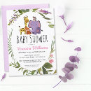 Search for watercolor animals baby shower invitations Botanical