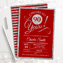 Search for red 90th birthday invitations Cheers to 90 years