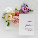 Search for purple and white wedding invitations Elegant