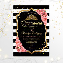 Search for pink black quinceanera invitations 15th birthday