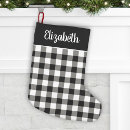 Recherche de noir et blanc chaussette de noël Monogramme