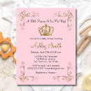 Search for gold crown baby shower invitations Princess