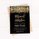 Search for black retirement party invitations Black and gold