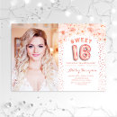 Search for rose gold sweet 16 invitations Floral