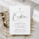 Search for gender neutral christening invitations Black and white