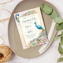 Search for peacock engagement party invitations Floral