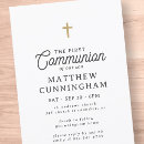 Search for white and gold first communion invitations Cross