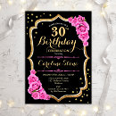 Search for pink and gold 30th birthday invitations Glam
