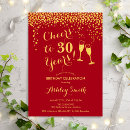 Search for cheers to 30 years invitations Champagne glasses